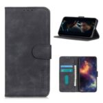 KHAZNEH Retro Leather Wallet Phone Shell for Samsung Galaxy S20 Fan Edition/S20 Lite – Black