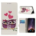 Printing Skin with Wallet Leather Protective Cover for Samsung Galaxy S20 Lite/S20 Fan Edition – Owls and Hearts