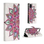 Light Spot Decor Patterned Leather Wallet Case for Samsung Galaxy A21s – Colorful Flower