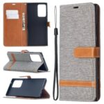 Assorted Color Jeans Cloth Skin Leather Shell for Samsung Galaxy Note20 Ultra/Note20 Ultra 5G – Grey