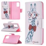 Pattern Printing Leather Wallet Phone Case for Samsung Galaxy Note 20/Note 20 5G – Giraffe