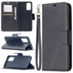 Wallet Leather Case with Strap Shell for Samsung Galaxy Note 20/Note 20 5G – Black
