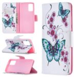 Pattern Printing Wallet Stand Leather Cell Phone Cover for Samsung Galaxy Note 20/Note 20 5G – Butterfly and Flower
