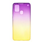 Gradient Color 360 Degree All-wrapped 2 in 1 Detachable TPU Cover for Samsung Galaxy A21s – Rose / Yellow