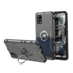Drop-proof Metal Cell Phone Cover with Kickstand for Samsung Galaxy A71 SM-A715 – Black