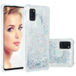 Pure Color Glitter Powder Quicksand Style TPU Case for Samsung Galaxy A21s – Silver