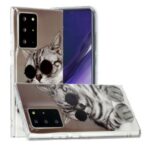 Pattern Printing IMD TPU Back Case for Samsung Galaxy Note20 Ultra/Note20 Ultra 5G – Cat Wearing Glasses
