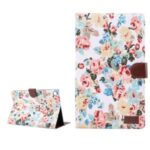 Pretty Flower Printing Skin Leather Shell for Samsung Galaxy Tab A7 10.4 (2020) T505/T500 – White