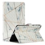Light Spot Decor Pattern Printing Smart Leather Stand Protective Case for Samsung Galaxy Tab S6 Lite – Marble Grain and Line