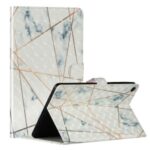 Light Spot Decor Pattern Printing Smart Leather Stand Protective Cover for Samsung Galaxy Tab A 10.1 (2019) T510/T515 – Marble Grain and Line