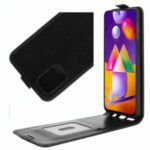 Crazy Horse Vertical Flip Leather Phone Shell for Samsung Galaxy M31s – Black