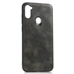 Crazy Horse Texture Protector Case PU Leather Coated TPU Shell for Samsung Galaxy A11- Dark Grey