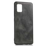 Crazy Horse Texture Cover PU Leather Coated TPU Protector Shell for Samsung Galaxy A31 – Dark Grey