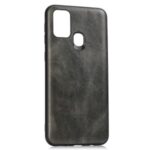Crazy Horse Texture Cover PU Leather Coated TPU Case Shell for Samsung Galaxy M31 – Dark Grey