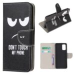 Patterned Cross Texture Leather Protector Wallet Case for Samsung Galaxy S20 Lite/S20 Fan Edition – Don’t Touch My Phone