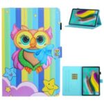 Printing Texture Leather with Card Holder Cover for Samsung Galaxy Tab A7 10.4 (2020) T500/T505 – Colorful Owl