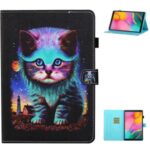 Printing Texture Leather with Card Holder Cover for Samsung Galaxy Tab A7 10.4 (2020) T500/T505 – Cat