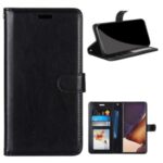 Wallet Stand Magnetic Clasp Leather Shell Protective Cover for Samsung Galaxy Note20 Ultra/Note20 Ultra 5G – Black