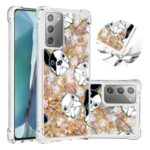 Liquid Glitter Powder Patterned Quicksand Shockproof TPU Back Case for Samsung Galaxy Note 20 5G / Galaxy Note 20 – Dog