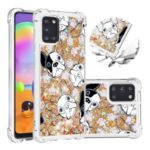 Liquid Glitter Powder Patterned Quicksand Shockproof TPU Back Case for Samsung Galaxy A31 – Dog