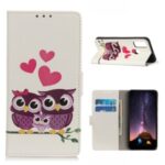With Wallet Printing Skin Leather Protective Cover for Samsung Galaxy M51 – Owls and Hearts