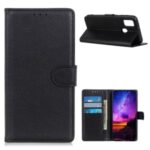 Litchi Texture Leather Cover for Samsung Galaxy M51 – Black