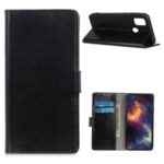 Crazy Horse Leather Wallet Stand Case for Samsung Galaxy M51 – Black