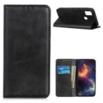 Auto-absorbed Split Leather Wallet Case for Samsung Galaxy M51 – Black