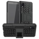 PC + TPU Cool Tyre Cell Phone Shell for Samsung Galaxy A01 Core – All Black