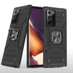 Metal Ring Holder Kickstand PC + TPU Hybrid Cell Phone Case for Samsung Galaxy Note20 Ultra 5G / Galaxy Note20 Ultra – Black