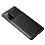 Drop Resistant Carbon Fiber TPU Case for Samsung Galaxy S20 Lite/S20 Fan Edition – Black