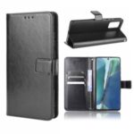 Crazy Horse Protector Wallet Stand Leather Case with Lanyard for Samsung Galaxy S20 Lite/S20 Fan Edition/FE 4G/5G – Black