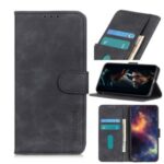KHAZNEH Vintage Style Leather Wallet Stand Case for Sony Xperia 5 II – Black