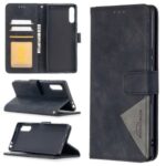 BF05 Geometric Texture Leather Shell Wallet Stand Case for Sony Xperia L4 – Black