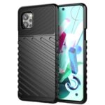 Thunder Series Twill Texture TPU Shell for LG Q92 – Black