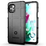 Rugged Shield Square Grid Texture TPU Cover for LG Q92 – Black