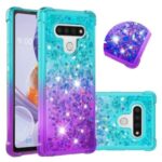 Shockproof Gradient Quicksand TPU Protector Shell for LG Stylo 6 – Cyan / Purple
