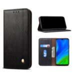 Retro Style Crazy Horse Wallet Leather Stand Case for Huawei P smart 2020 – Black