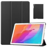 Litch Skin PU Leather Tri-fold Stand Tablet Cover for Huawei Enjoy Tablet 2 10.1/Honor Tablet 6 10.1 – Black