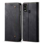 Vintage Style Jeans Cloth Texture Wallet Flip Leather Phone Case for Honor 9X Lite/Honor 8X Max/Honor View 10 Lite – Black