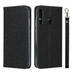 Silk Texture Wallet Leather Stand Case for Huawei P40 lite E – Black
