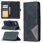 BF05 Leather Case Geometric Texture Wallet Stand Phone Protector for Huawei P40 lite 4G/nova 6 SE/Nova 7i – Black