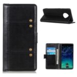 Rivet Decor Crazy Horse Texture Leather Protective Cover for Huawei Mate 40 Pro – Black