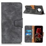 Retro Style Split Leather Protector Wallet Phone Case for Huawei Mate 40 Pro – Grey