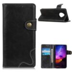 S Shape Textured Leather Shell Wallet Phone Case for Huawei Mate 40 – Black