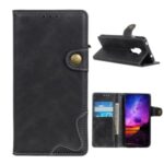 S Shape Textured Protective Leather Shell Wallet Phone Case for Motorola Moto G9 Play – Black