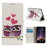Pattern Printing Flip Leather Wallet Cover for Motorola Moto G9 Play – Couple Owls
