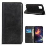 Auto-absorbed Split Leather with Wallet Cover for Motorola Moto G9 Plus – Black