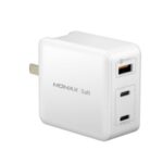MOMAX GaN Dual Type-C PD + USB Quick Charge Wall Charger Travel Charger (65W Max)