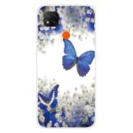 Pattern Printing TPU Cell Phone Case for Xiaomi Redmi 9C – Blue Butterflies